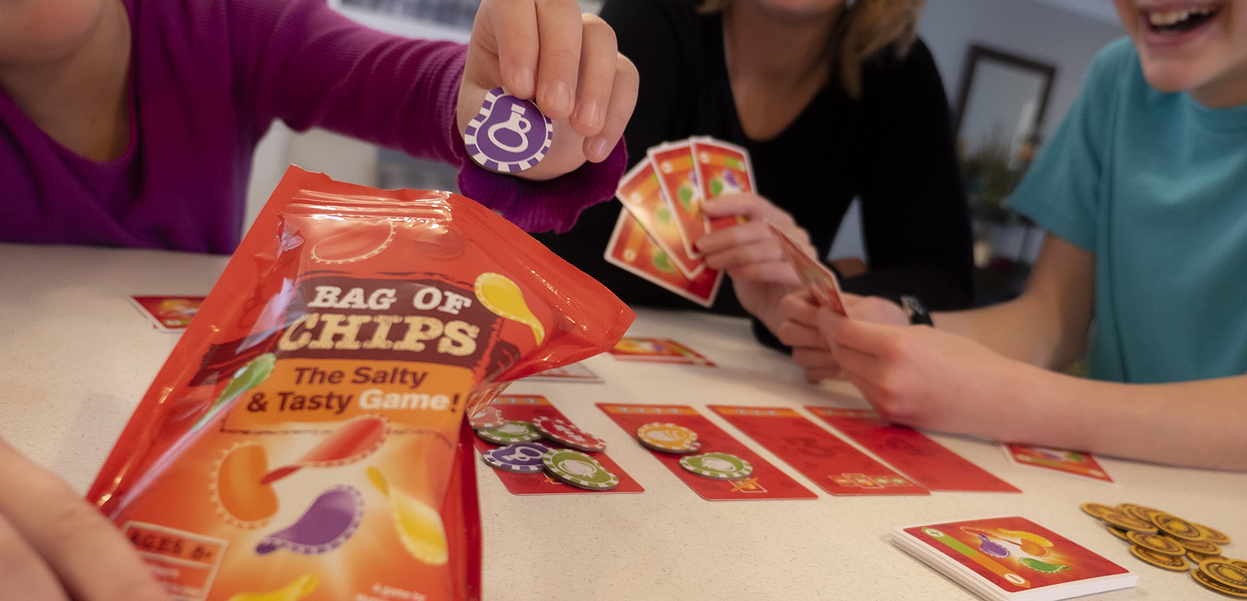 Blue Orange Games Bag of Chips Board Game - Family or Adult Party Strategy Board Game for 2 to 5 Players. Recommended for Ages 8 & Up. - Image 4