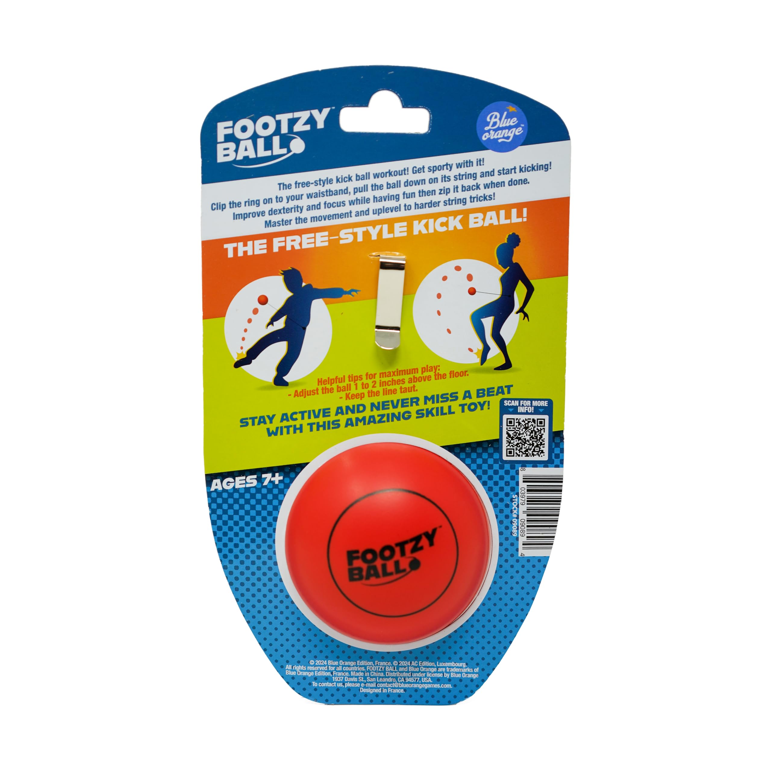 Blue Orange Soccer Ball Foot Fidget, Sport Toy, Solo Active Play, Special Needs Ball, Stress Ball, Kick Practice Training Workout for Football, Soccer Players, FootzyBall Games - Image 8